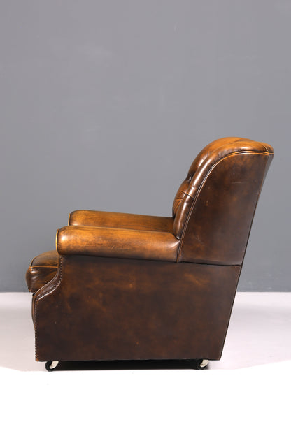 Stilvoller Original Chesterfield Sessel Englischer Armlehnsessel Englisch Herrensessel 2 von 2