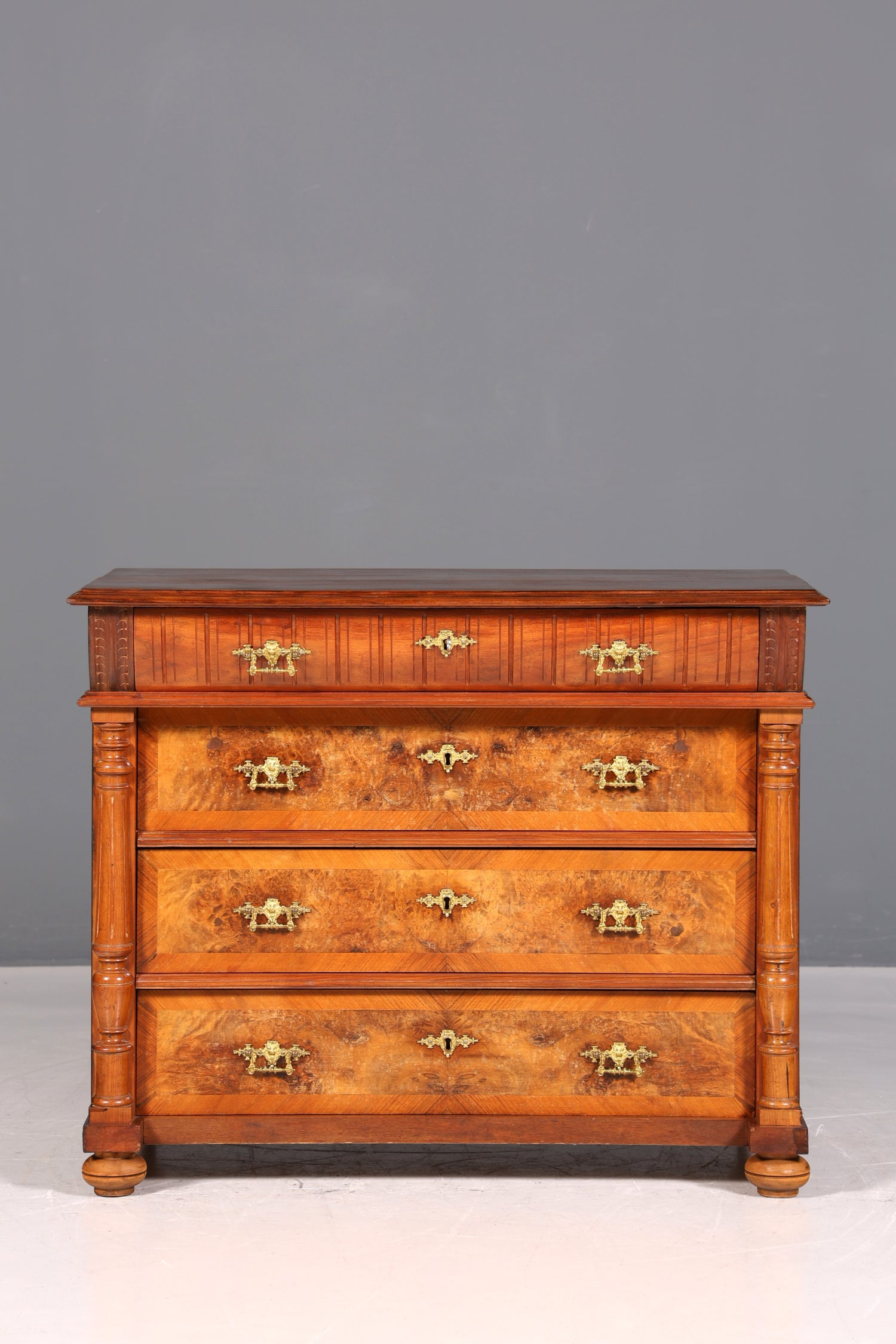 Wunderschöne Gründerzeit Kommode Louis Philippe Nussbaum Schubladen Kommode Sideboard um 1880
