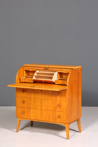 Wunderschöner Mid Century Rollladen Sekretär echt Holz Büro Schrank Vintage Schreibkommode