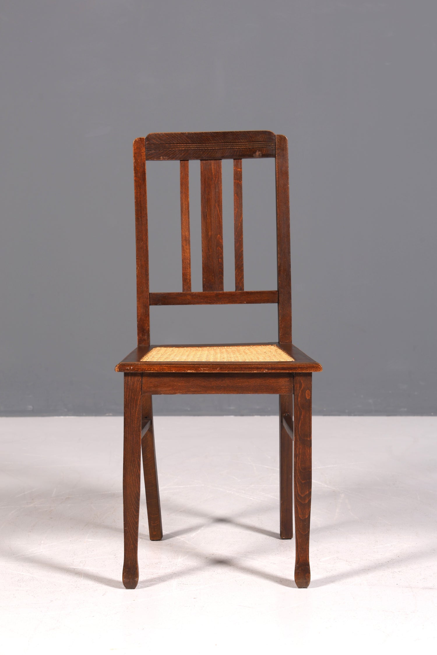 Traumhafter Jugendstil Stuhl Sekretär Stuhl Antik Eiche Korbgeflecht Küchenstuhl um 1900