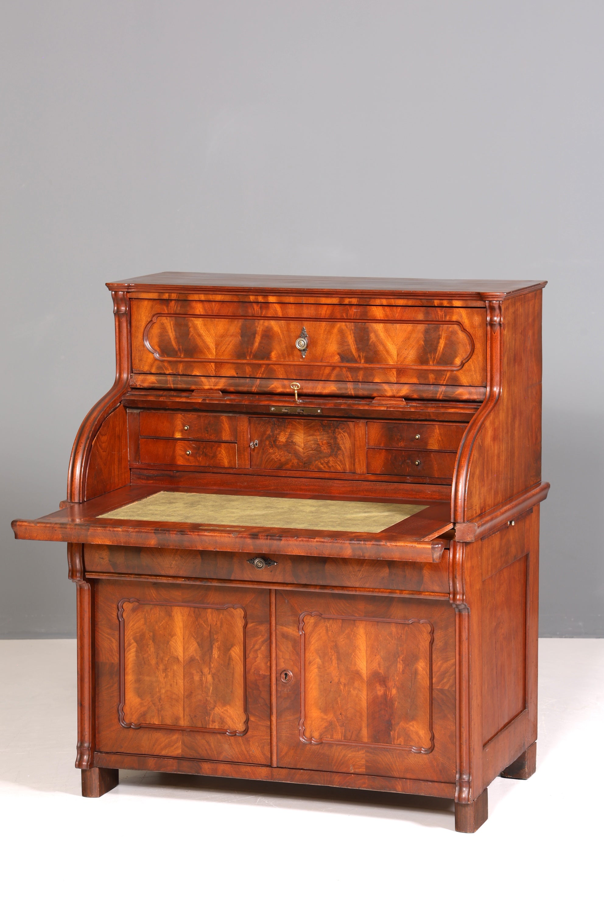 Beeindruckender Louis Philippe Sekretär Antik Rollladen Sekretär Nussbaum Schreibtisch Aufsatzsekretär