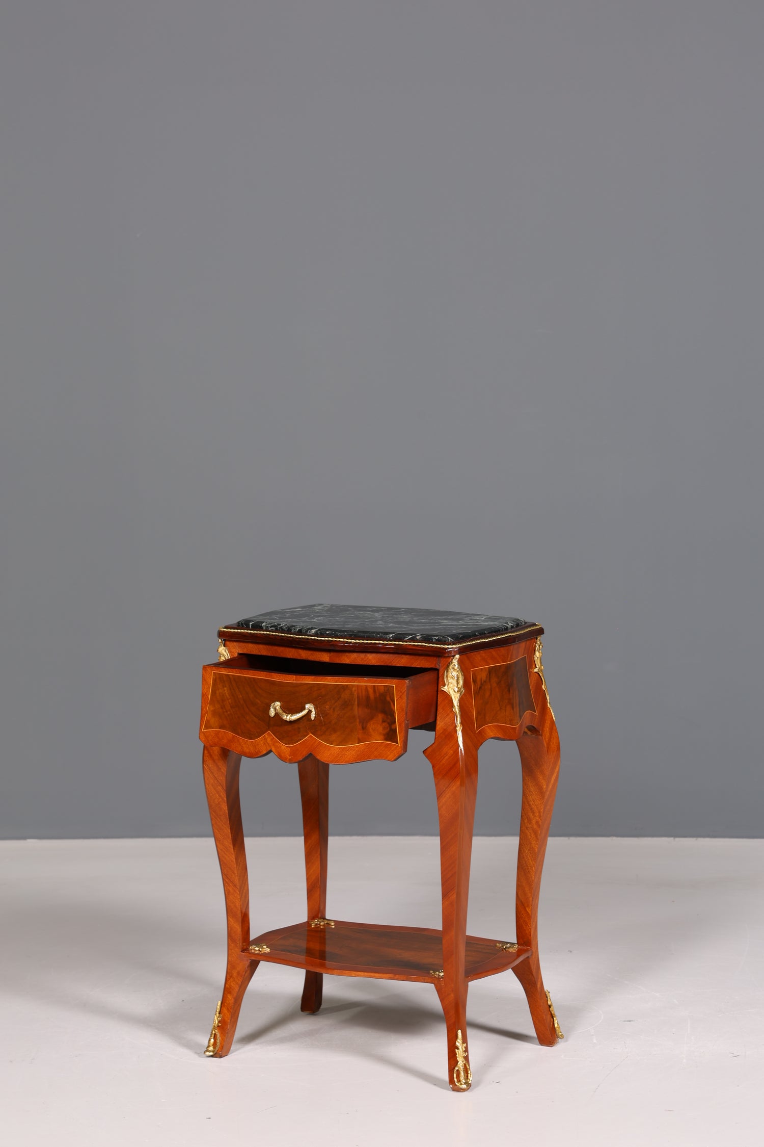Beautiful Louis XV side table baroque style storage table marble chest of drawers telephone table