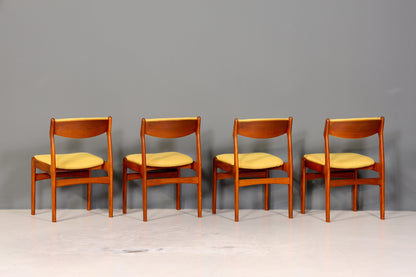 4x Mid Century Teak Holz Stühle Made in Denmark Retro Stuhlset Danish Design Küchenstühle