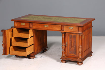 Wunderschöner Gründerzeit Schreibtisch Jugendstil Bürotisch echt Holz Antik Office Desk Herrenzimmer