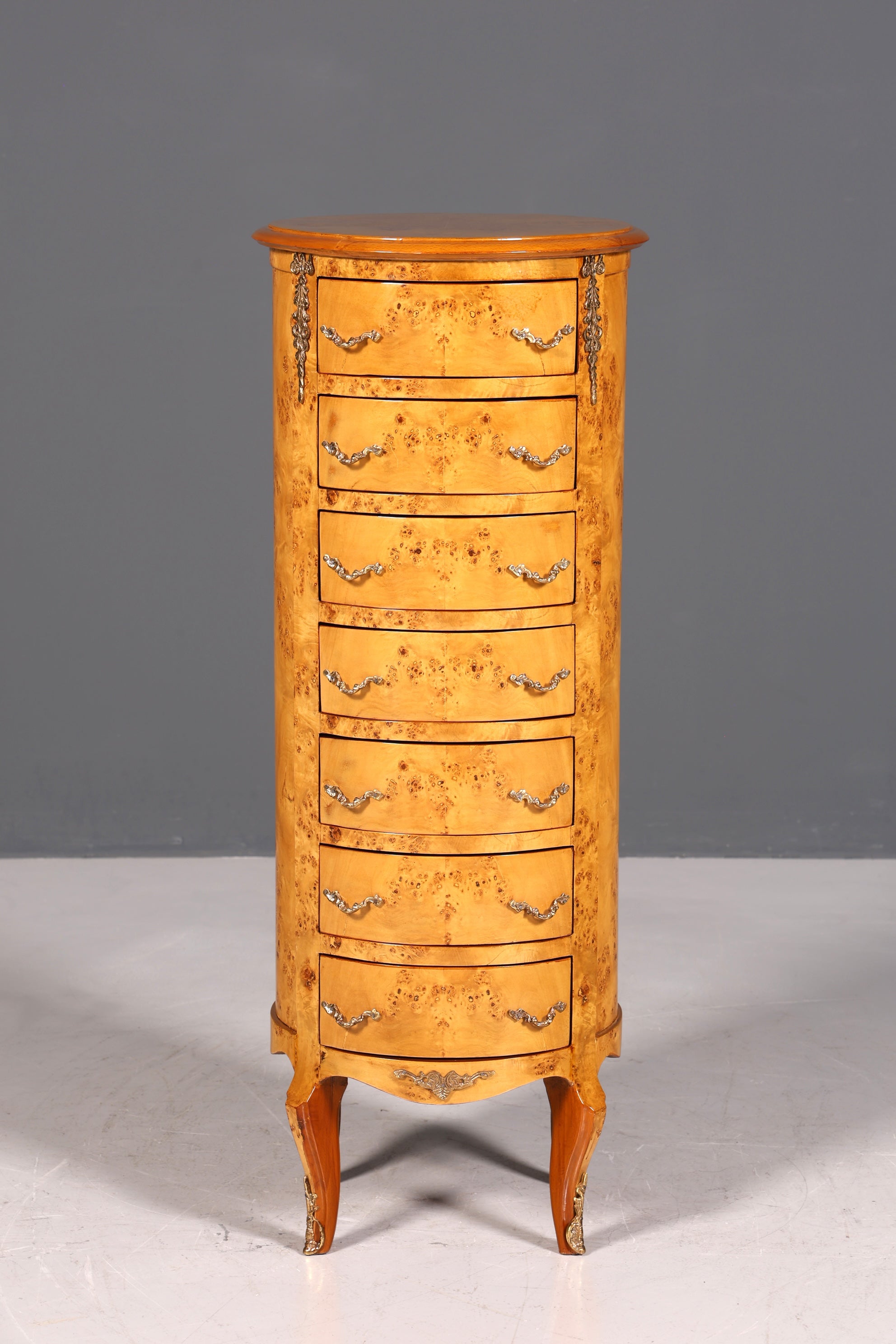 Traumhafte Barock Stil Kommode Antik Stil Louis XV Vertiko Birke Highboard Schubladenkommode