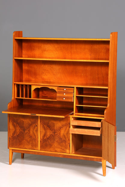 Traumhafter Mid Century Schrank Bücherregal Vintage Sekretär Highboard Holz Regal Bookshelf