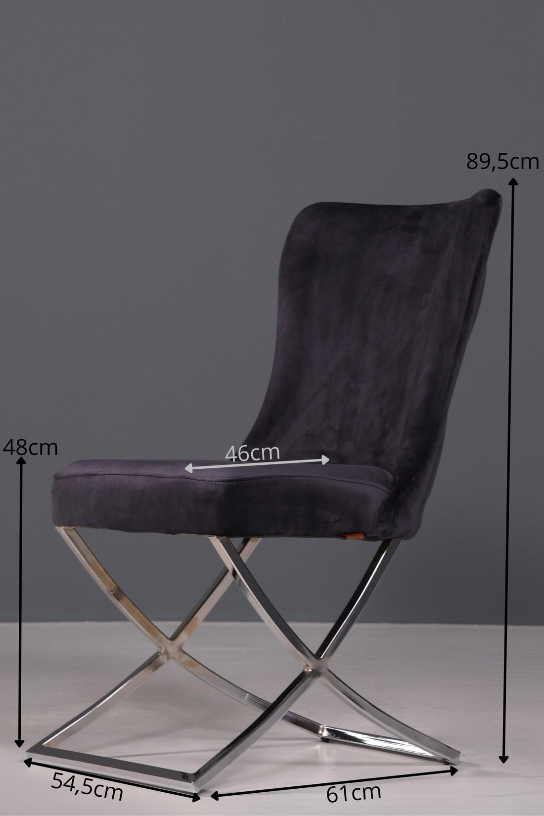 Edler Chesterfield Esszimmerstuhl &quot;Valencia&quot; in Anthrazit Chrom
