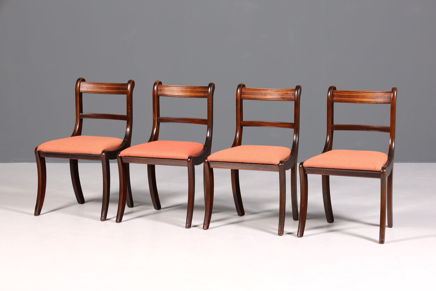4x Edle Englische Stühle Englisch Dining Chairs  Mahagoni Küchenstühle Stuhlset
