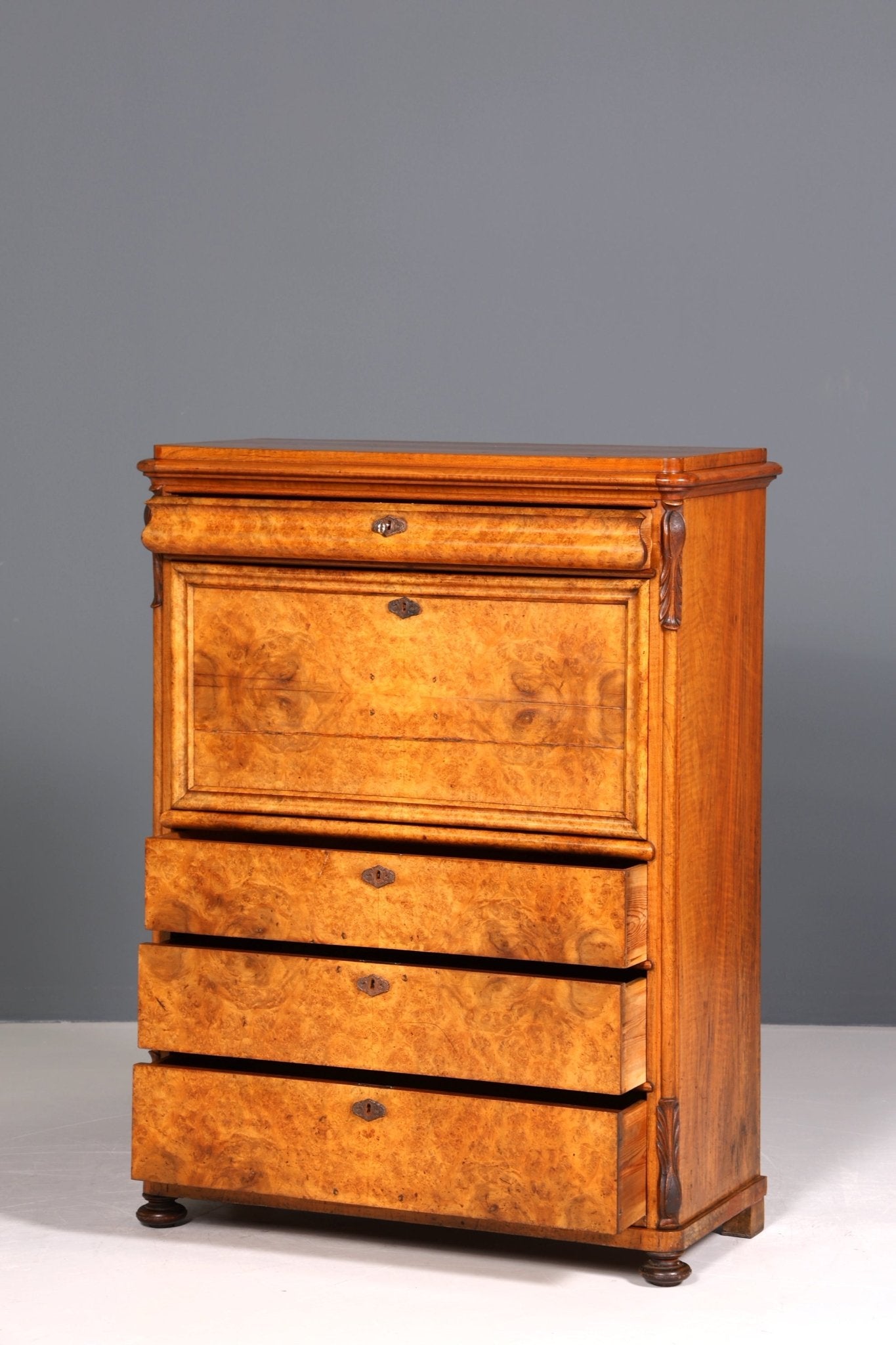 Wunderschöner Louis Philippe Sekretär um 1880 Gründerzeit Antik Schrank Chiffoniere