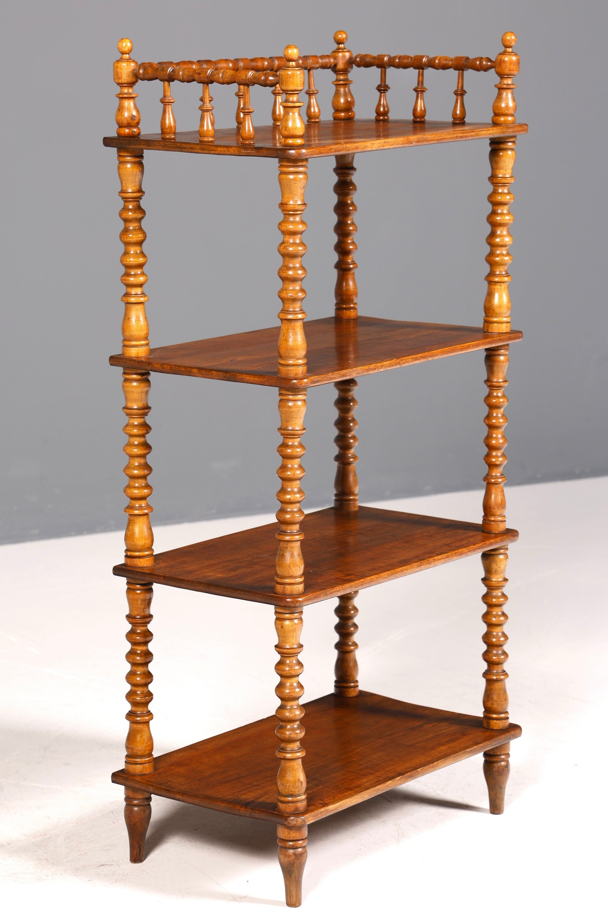 Stilvolle Gründerzeit Etagere Louis Philippe Stil Regal Bücherregal echt Holz Buchablage Bookshelf