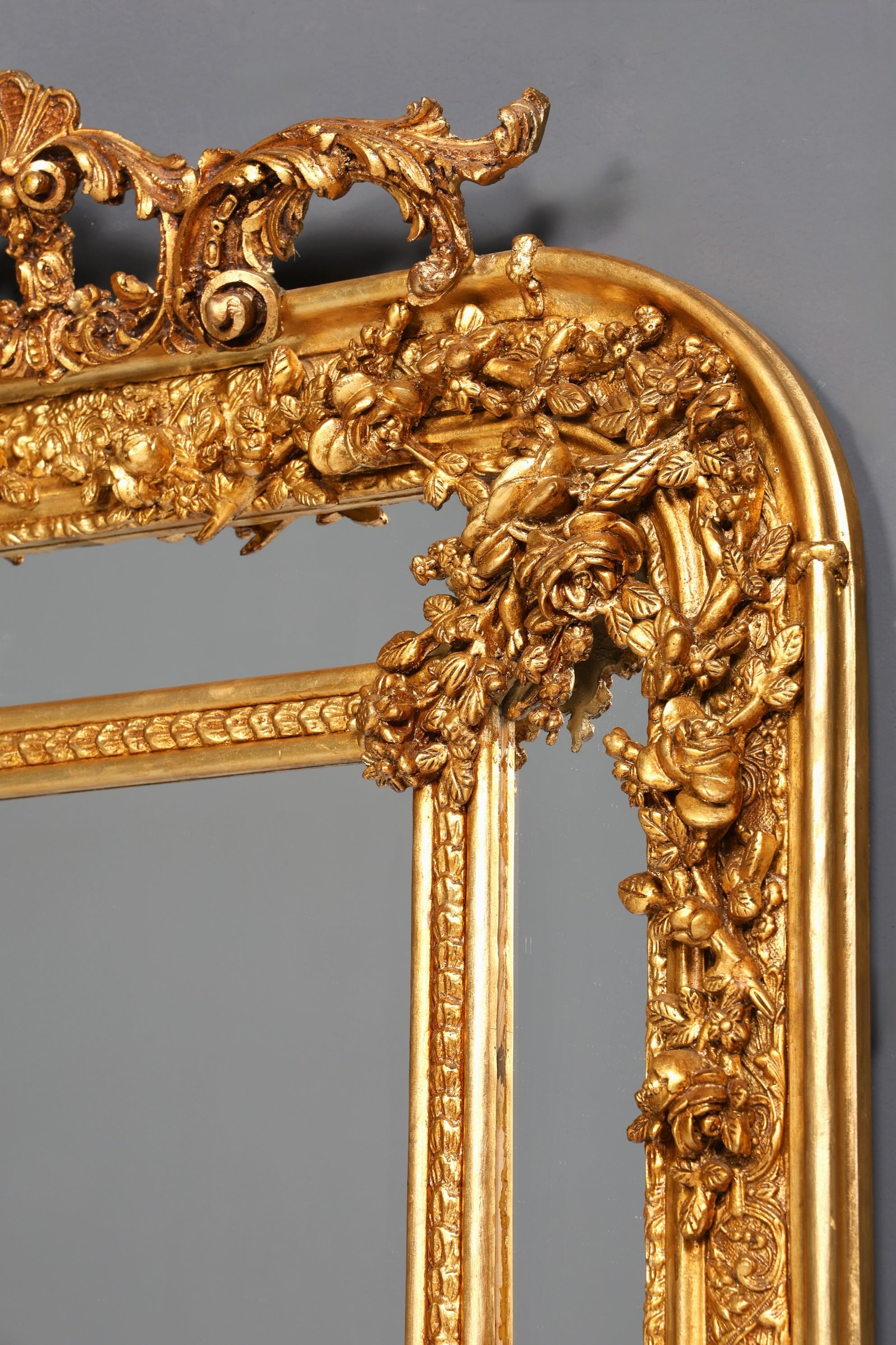 Aussergewöhnlicher Prunk Barock Stil Standspiegel Antik Stil Gold Ornament Flurspiegel Spiegel