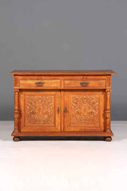Stilvolles Gründerzeit Sideboard Louis Philippe Eiche Schrank Kommode um 1880