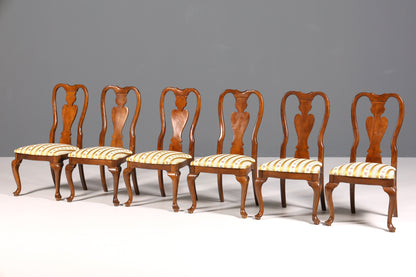 6x Edle Stühle im Drexel Heritage Stil Stuhlset Chippendale Stil Küchenstuhl Set Esszimmer Stühle