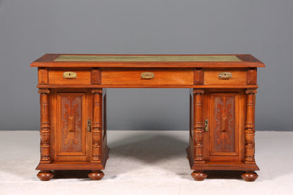 Wunderschöner Gründerzeit Schreibtisch Jugendstil Bürotisch echt Holz Antik Office Desk Herrenzimmer