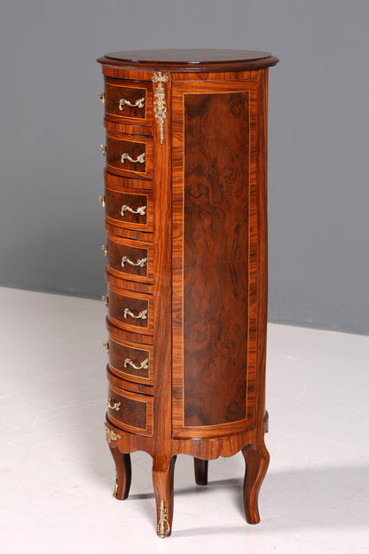 Wunderschöne Barock Stil Kommode Vertiko Schubladenkommode Intarsien 7-Schübige Kommode