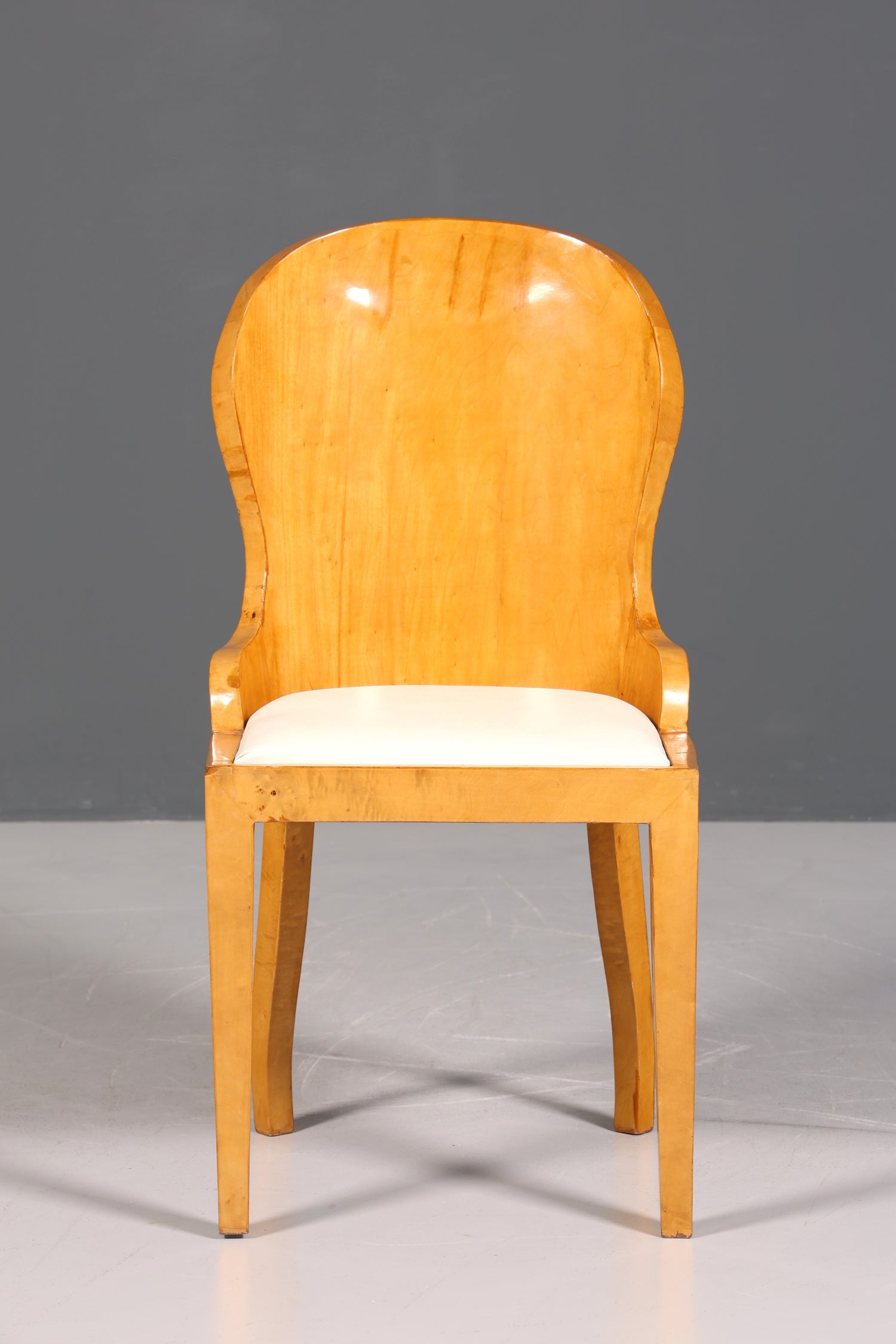 Stilvoller Art Deco Design Stuhl Biedermeier Stil Sekretär Stuhl Birke Esszimmer Stuhl 1 von 4