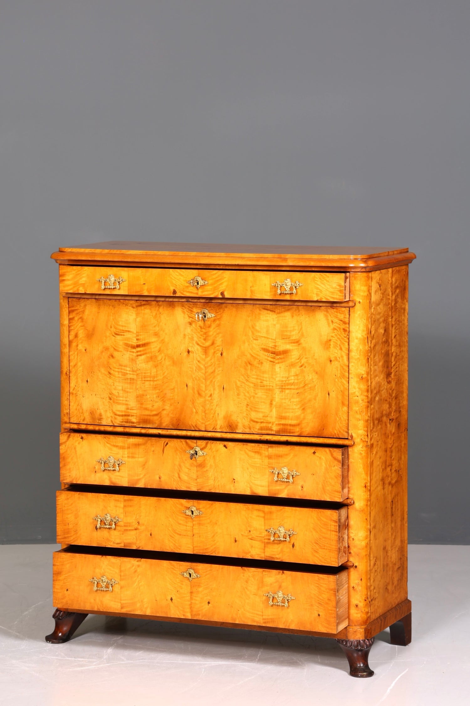 Stilvoller Biedermeier Sekretär Louis Philippe Vertiko Antik Kommode Schreibkommode Office Desk