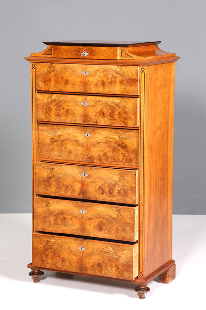 Traumhafter Louis Philippe Sekretär um 1880 Gründerzeit Chiffoniere Vertiko Schrank Semainier