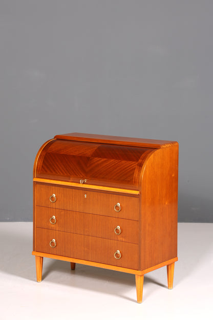 Stilvoller Mid Century Rollladen Sekretär echt Holz Büro Schrank Vintage Schreibkommode