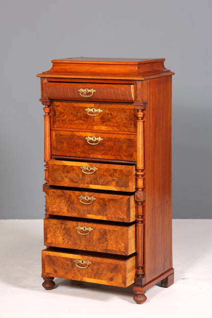 Stilvoller Gründerzeit Sekretär Vertiko Highboard Louis Philippe Kommode um 1880