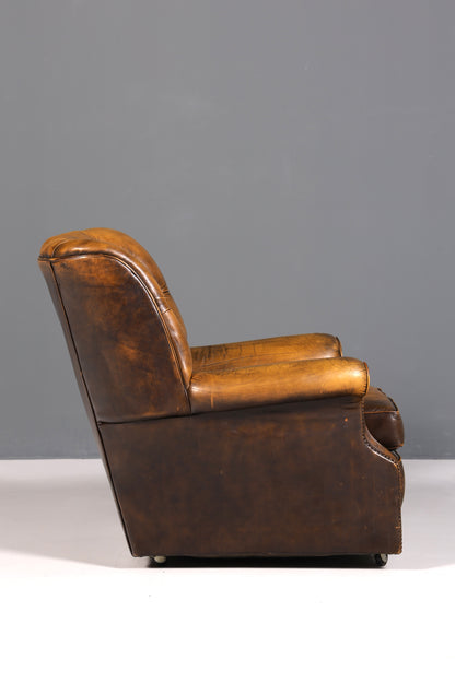 Stilvoller Original Chesterfield Sessel Englischer Armlehnsessel Englisch Herrensessel 1 von 2