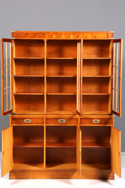 Wunderschöner Maritimer Vitrinenschrank Englischer Schrank echt Holz Bibliothek Englische Anrichte