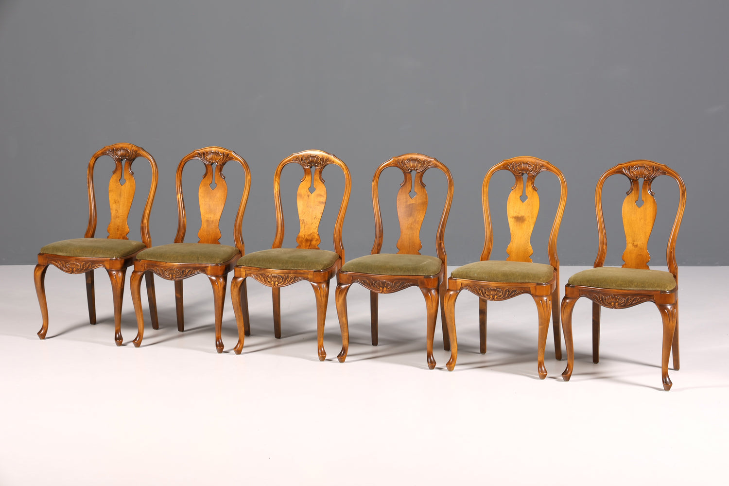 6x Wunderschöne Chippendale Stühle Barock Stil Stuhlset Polsterstuhl Set Küchenstühle Esszimmer Stühle