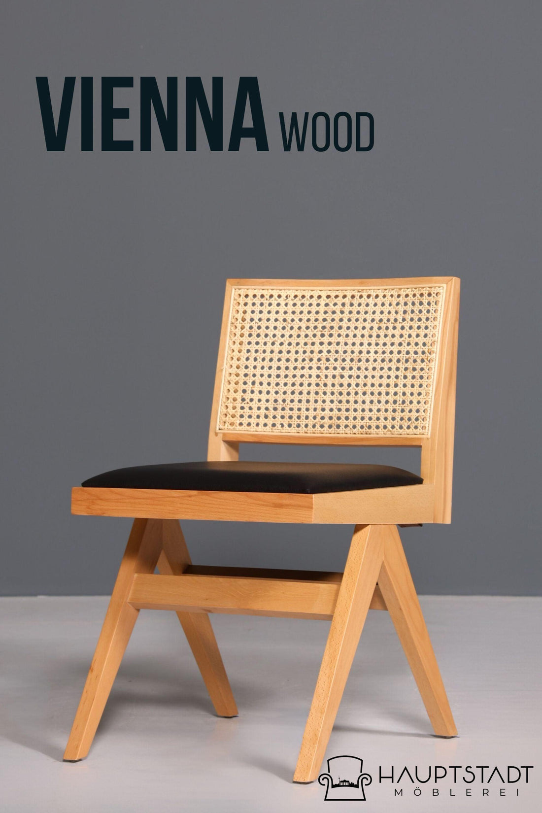 Sehr Edler Korbgeflecht Stuhl "Vienna Wood"  Bauhaus Relax Esszimmer Stuhl Lounge Chair Küchenstuhl