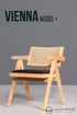 Sehr edler Korbgeflecht Stuhl "Vienna Wood +" Armlehnsessel Bauhaus Relax Lounge Chair Stuhl Esszimmer Stuhl Küchenstuhl
