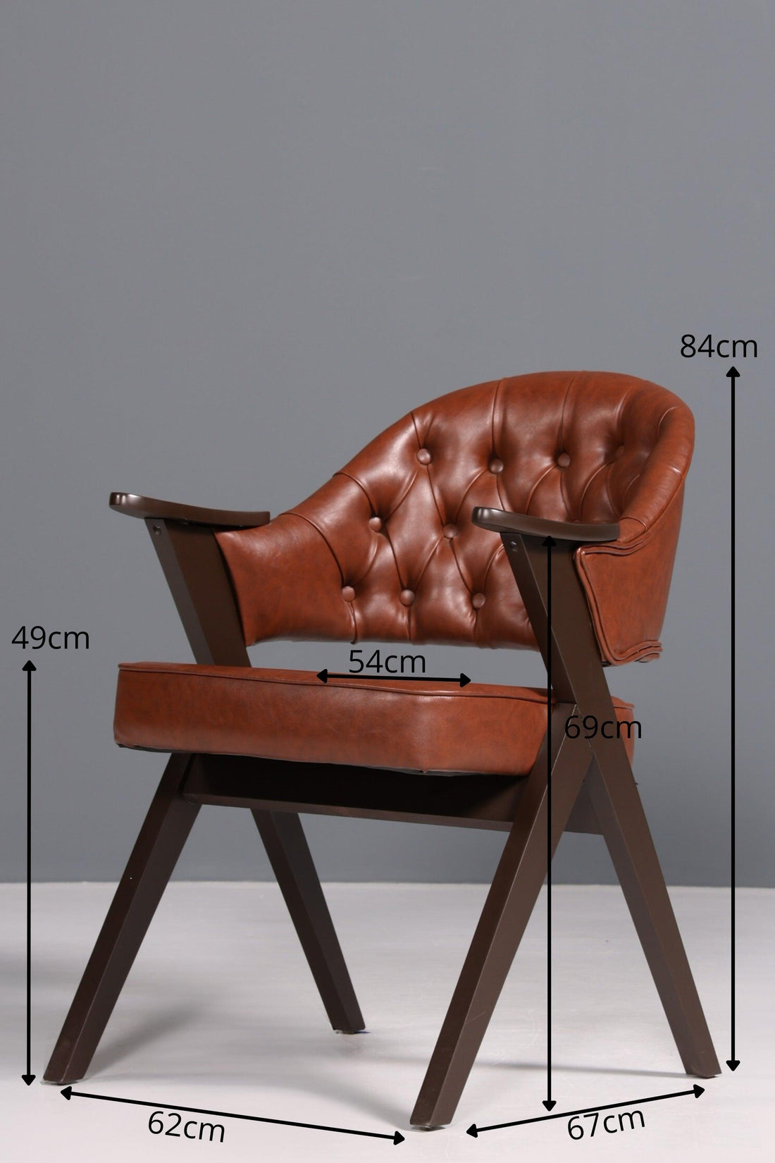 Luxuriöser &quot;Manchester Brown&quot; Stuhl Armlehnstuhl Bürostuhl Chesterfield Stil Esszimmerstuhl Lounge Stuhl