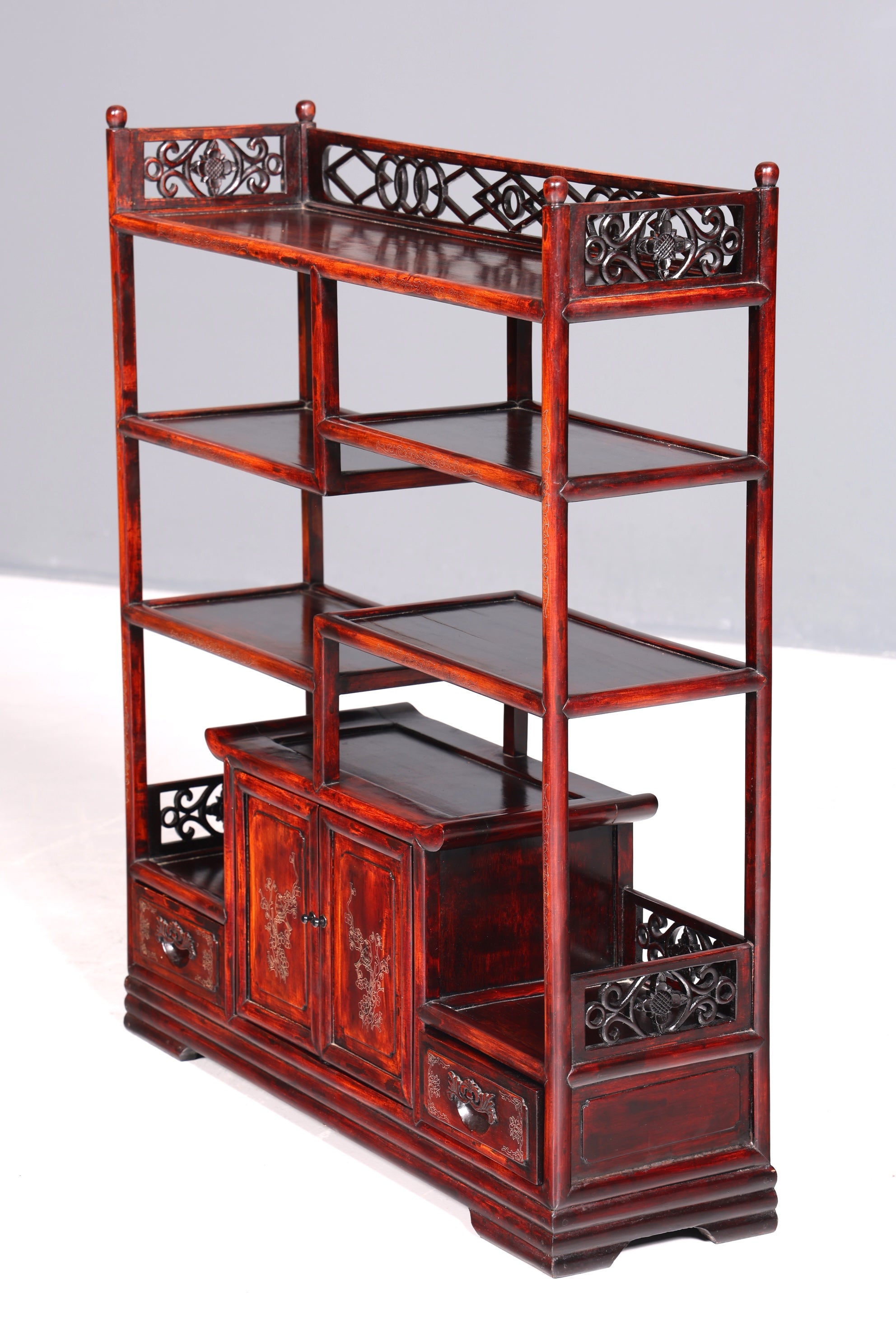 Wunderschönes kunstvolles Chinesisches Regal China Bücherregal Etagere Asia Buchablage