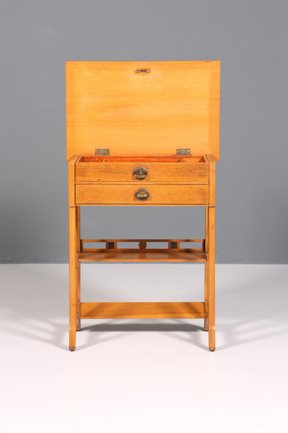 Wunderschöner Jugendstil Nähtisch Antik Beistelltisch um 1910 echt Holz Ablagetisch Kommode