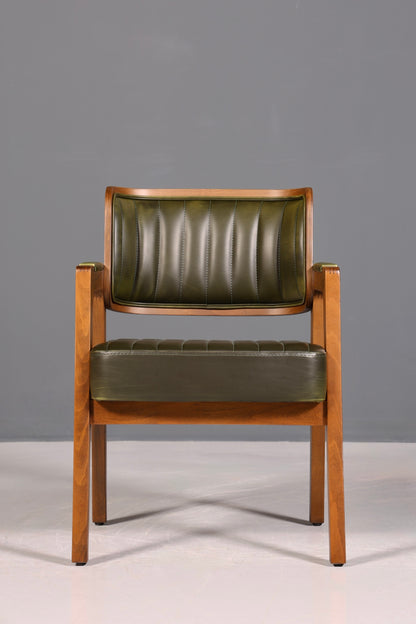 Noble armchair "Lima" dining room chair with wickerwork in green kitchen chair armchair