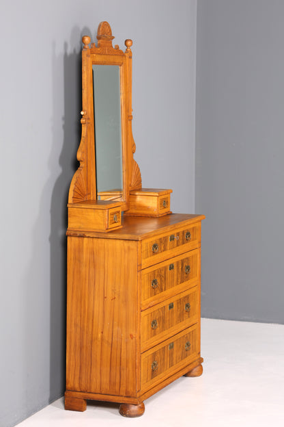 F872 Finish Traumhafte Jugendstil Kommode Antik Sideboard mit Spiegel Flurkommode Frisierkommode
