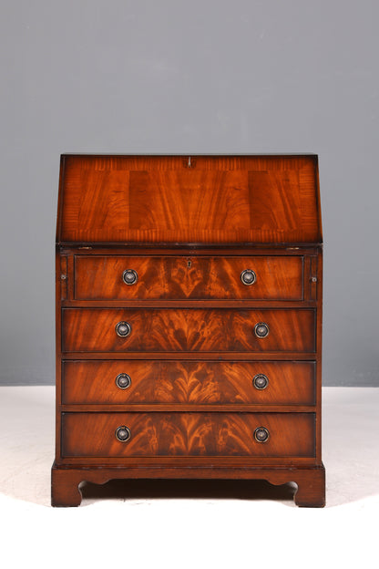 Wunderschöner Englischer Sekretär echt Lederauflage Schreibkommode Mahagoni Schreibtisch Kommode