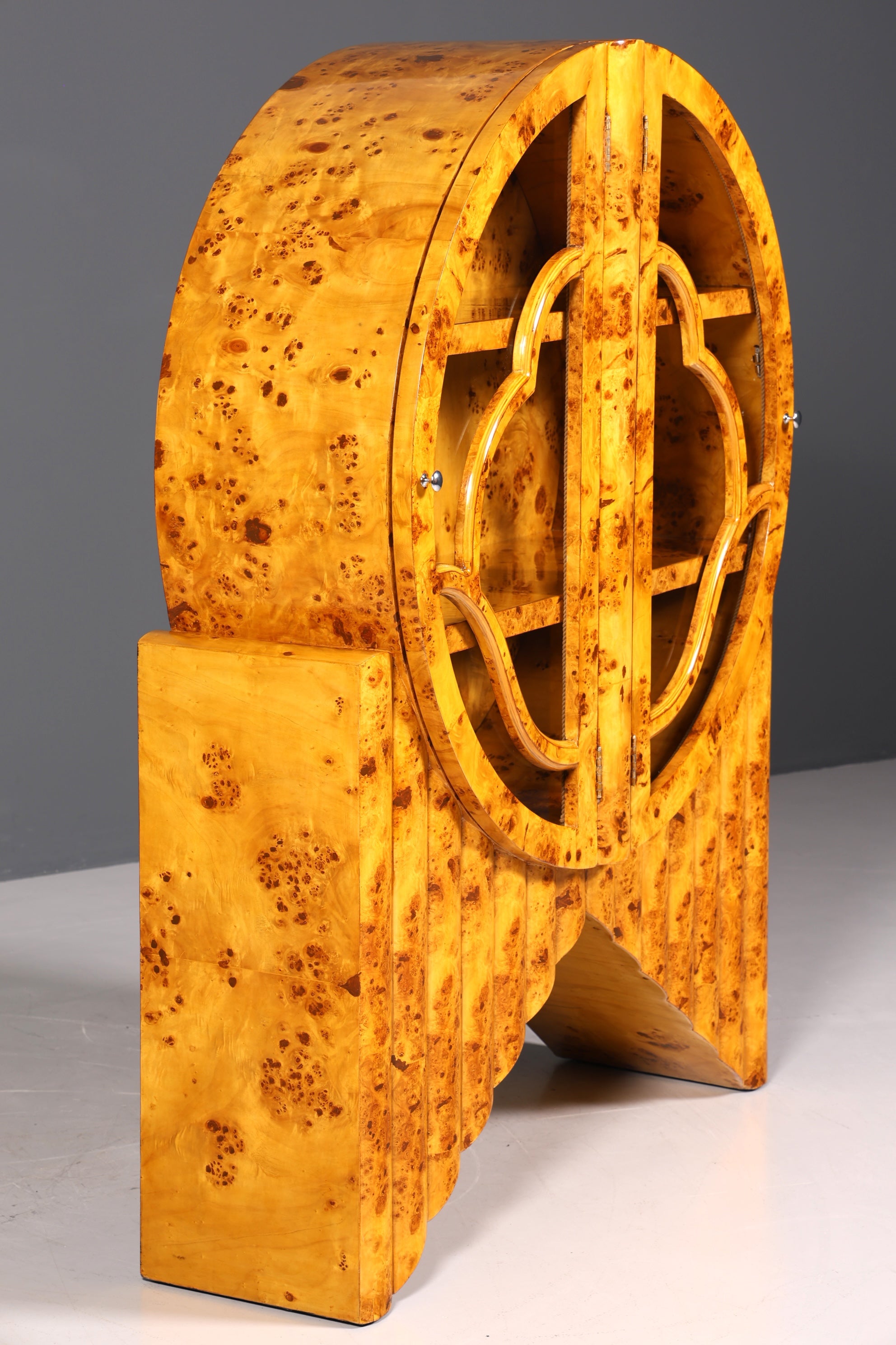 Beeindruckende Art Deco Design Vitrine Bücherregal Kult Regal Bookshelf Buchablage Regal Glasschrank