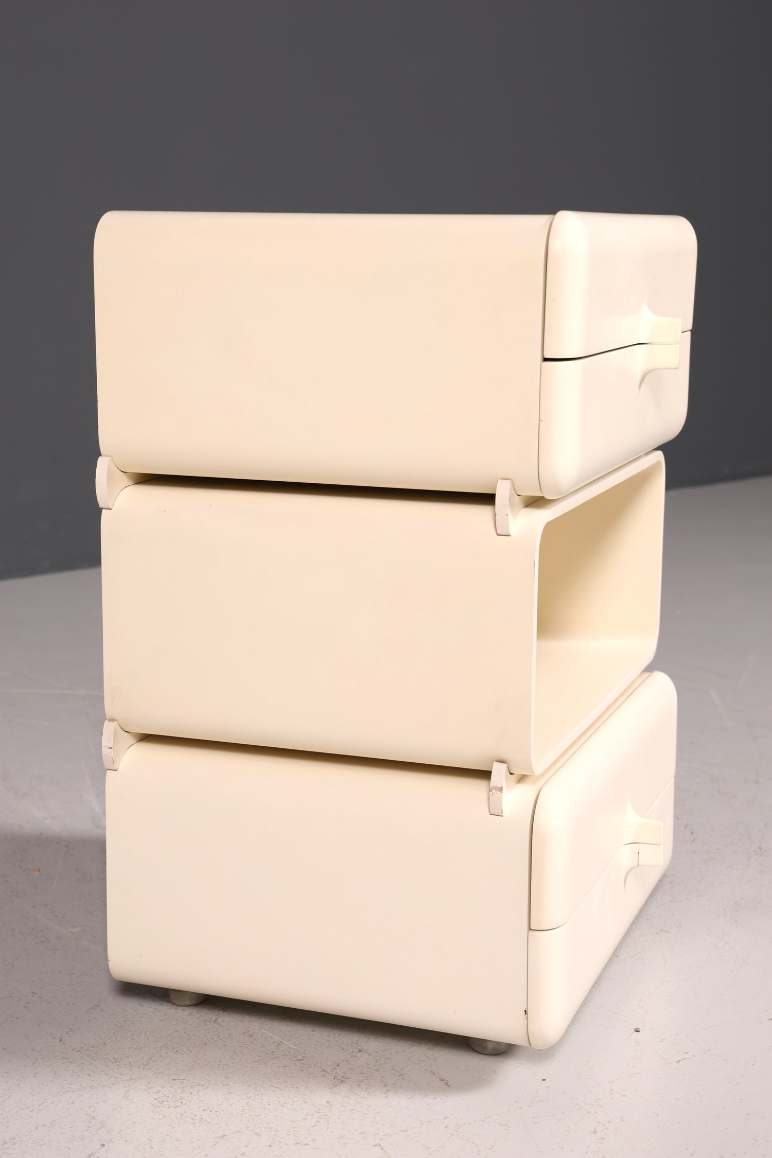 Seltene Mid Century Kommode Space Age Module Nachttisch Design Frankreich Vintage Schubladenkommode 4 von 5