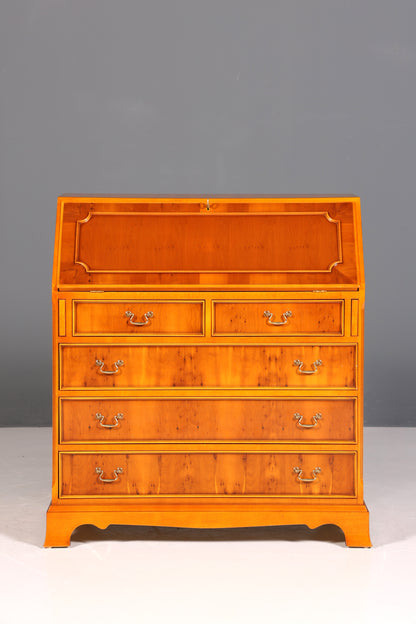 Wunderschöner Englischer Sekretär Eibe Schreibkommode Antik Stil Kommode UK Schreibtisch