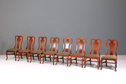 8x Edle Drexel Heritage Stühle Amerikanisch USA Chippendale Stil Stuhlset Küchenstuhl Set Esszimmer Stühle