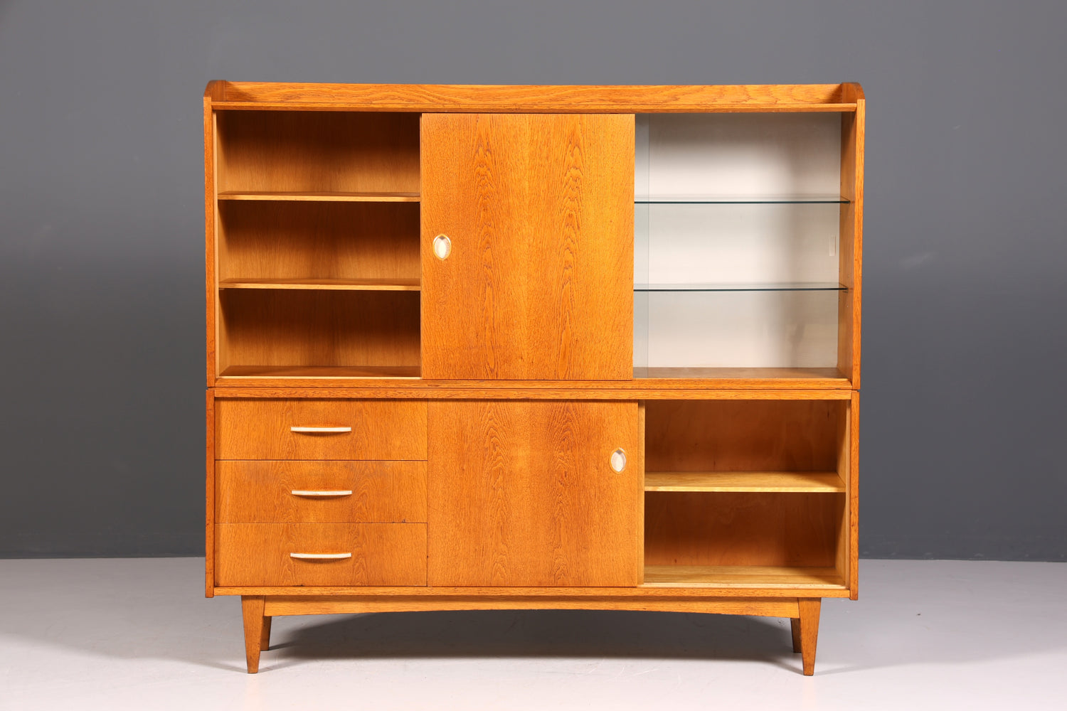 Traumhafter Mid Century Schrank Vitrine Vintage Retro Highboard Vitrinenschrank 60s Regal