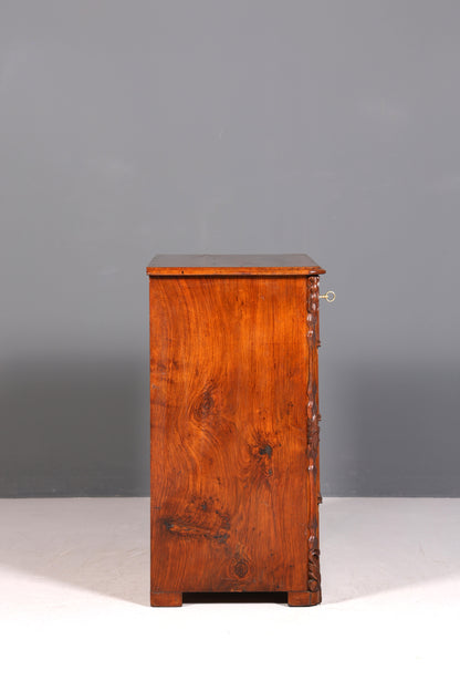 Edle Louis Philippe Kommode Nussbaum Gründerzeit Schubladenkommode um 1890