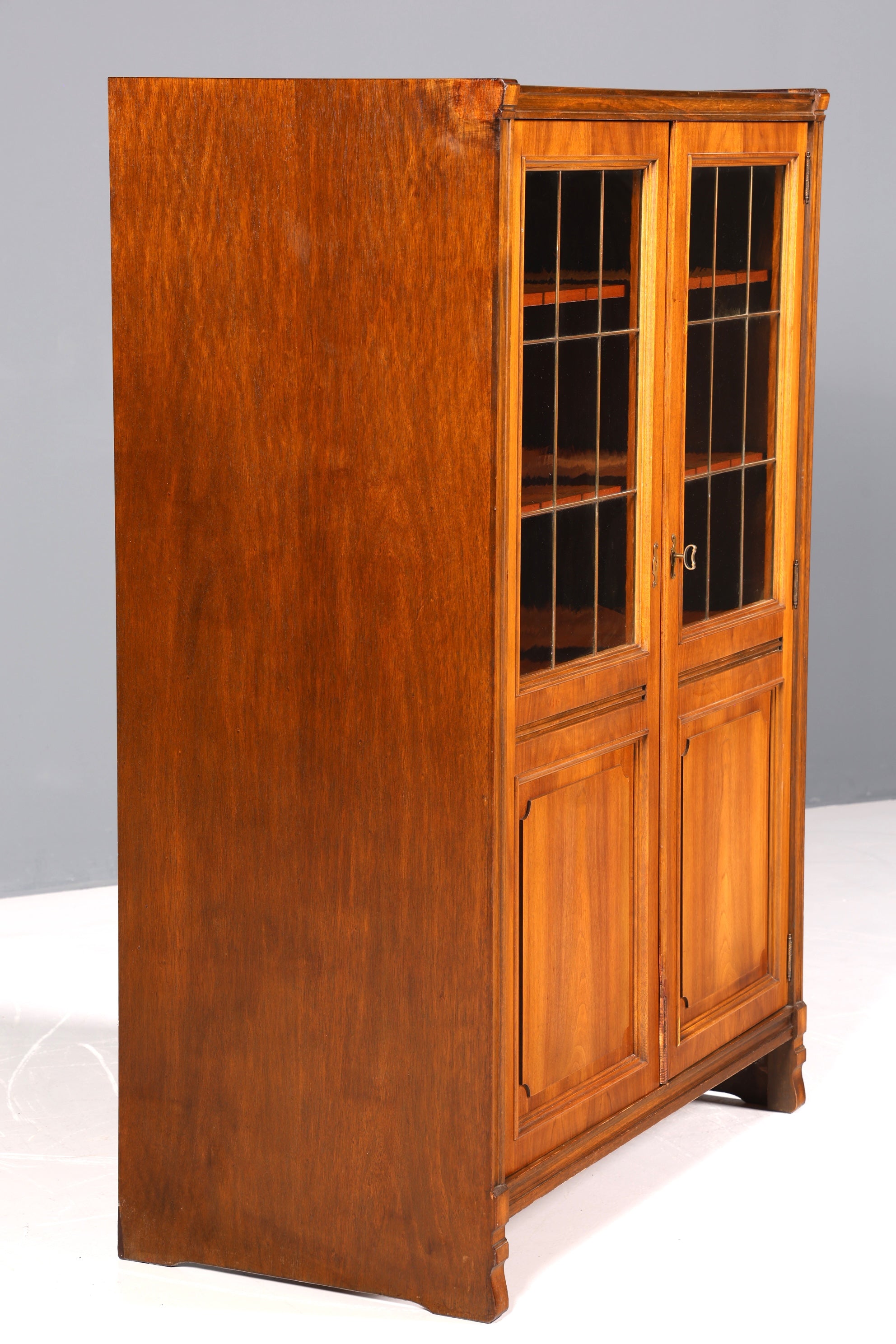 Traumhafte Jugendstil Vitrine Antike Holz Bücherschrank Eiche Antik Schrank Geschirrschrank