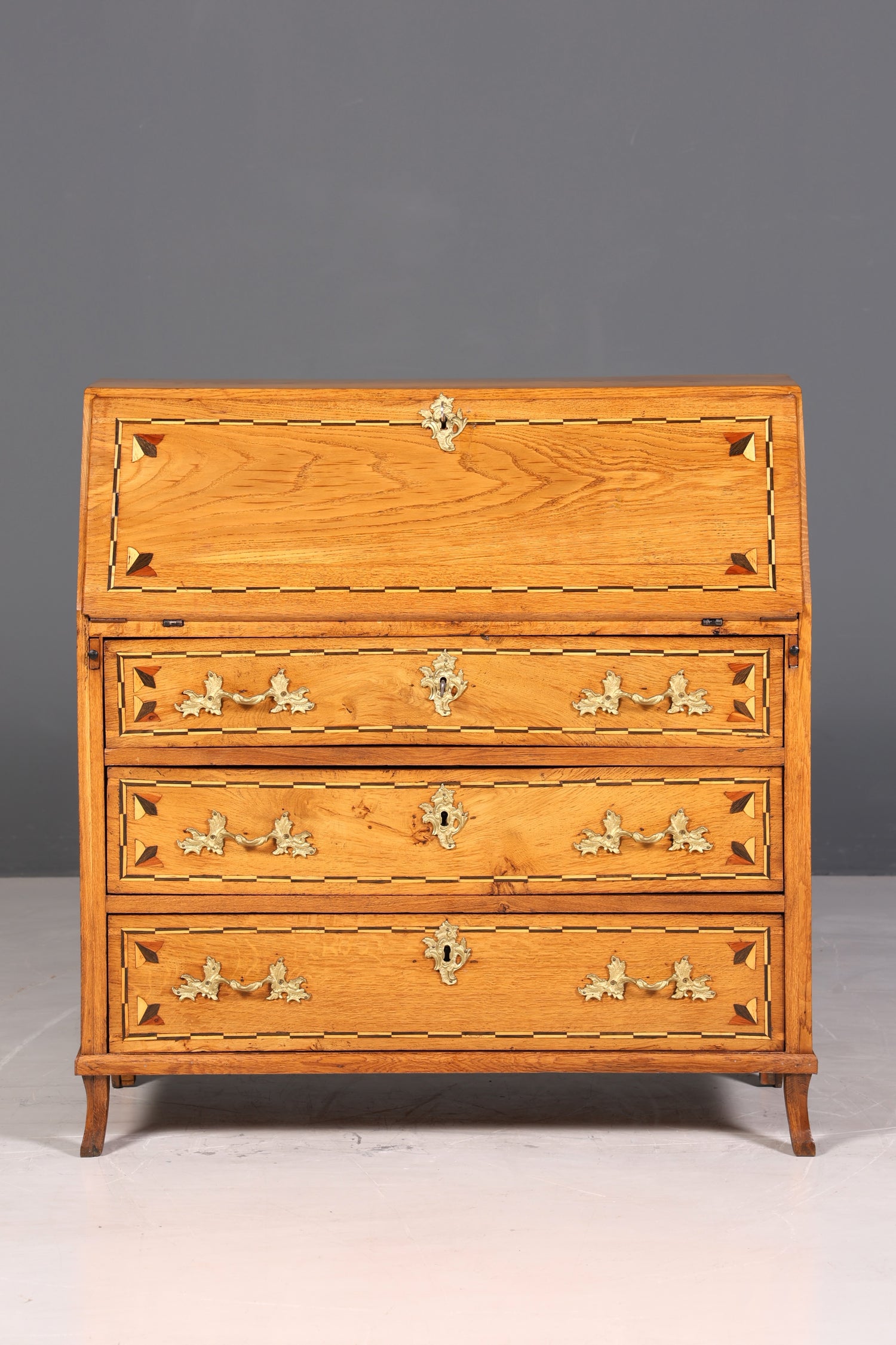 Original Barock Sekretär um 1800 Kommode Antik massiv Holz Schreibtisch Schreibkommode