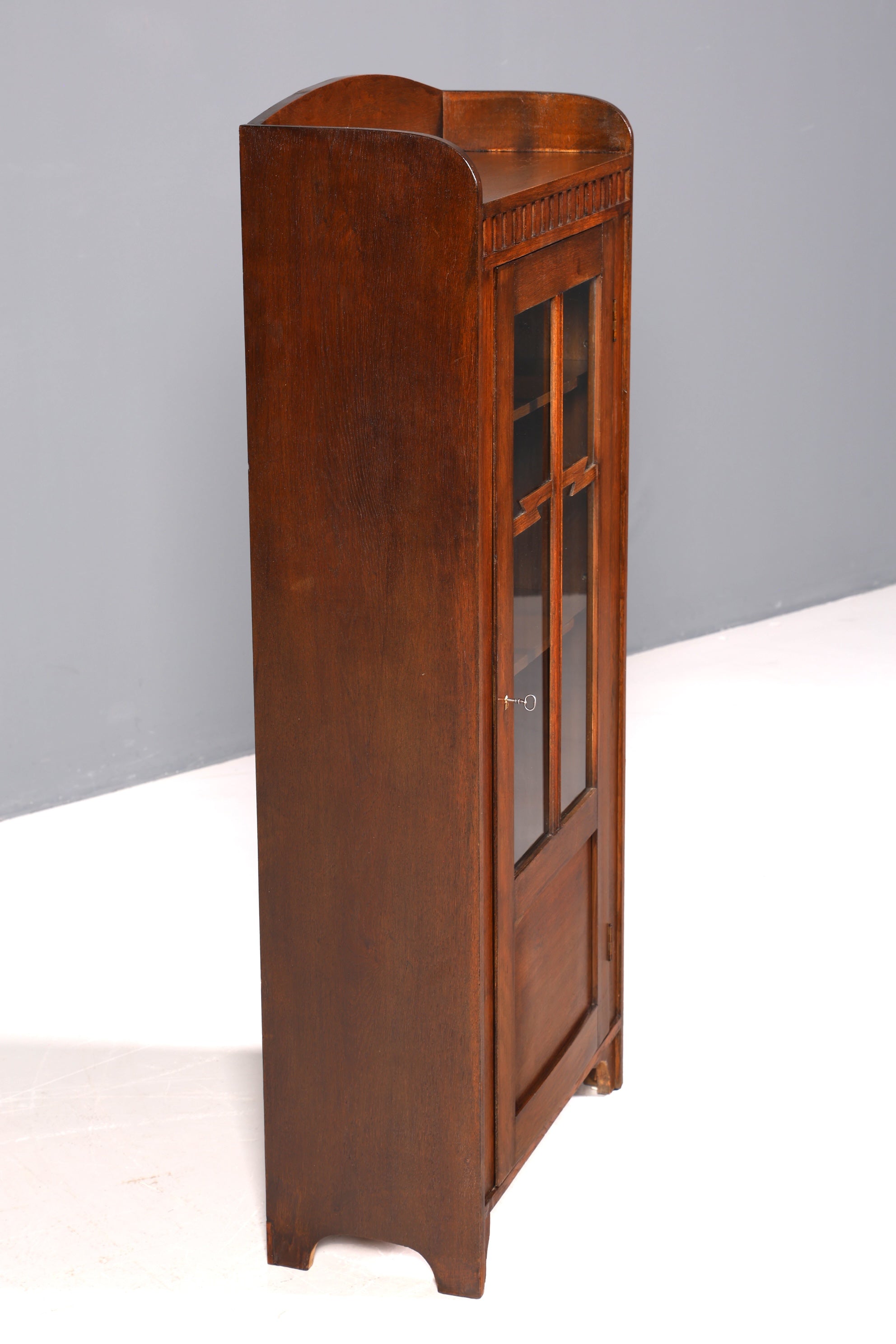 Traumhafte Jugendstil Vitrine Antike Eiche Holz Bücherschrank Antik Schrank Geschirrschrank