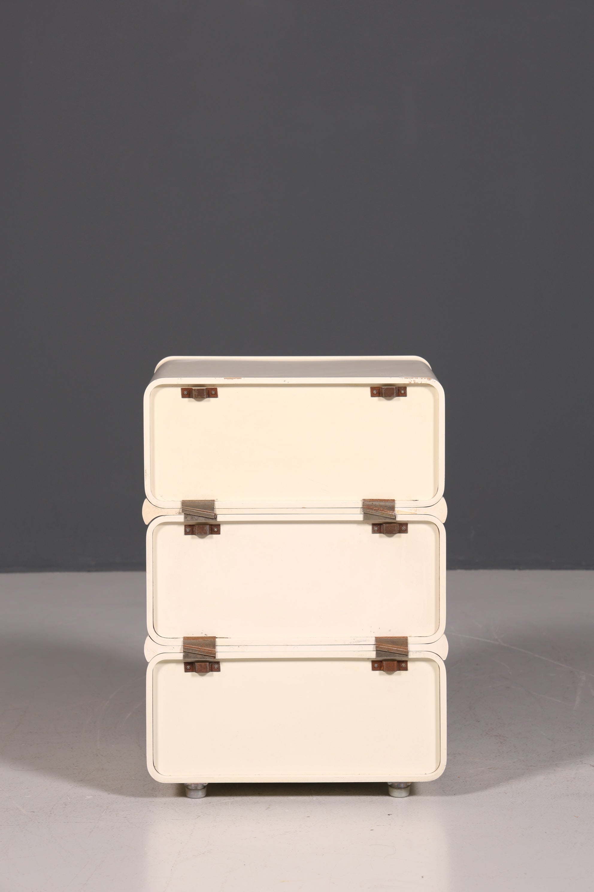 Seltene Mid Century Kommode Space Age Module Nachttisch Design Frankreich Vintage Schubladenkommode 1 von 5