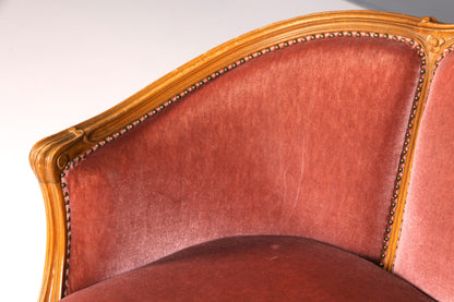 Wunderschönes Chippendale Sofa Barock Stil Couch Samt Stoff 2 Sitzer Canapé