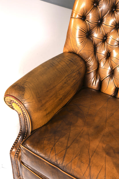 Stilvoller Original Chesterfield Sessel Englischer Armlehnsessel Englisch Herrensessel 1 von 2