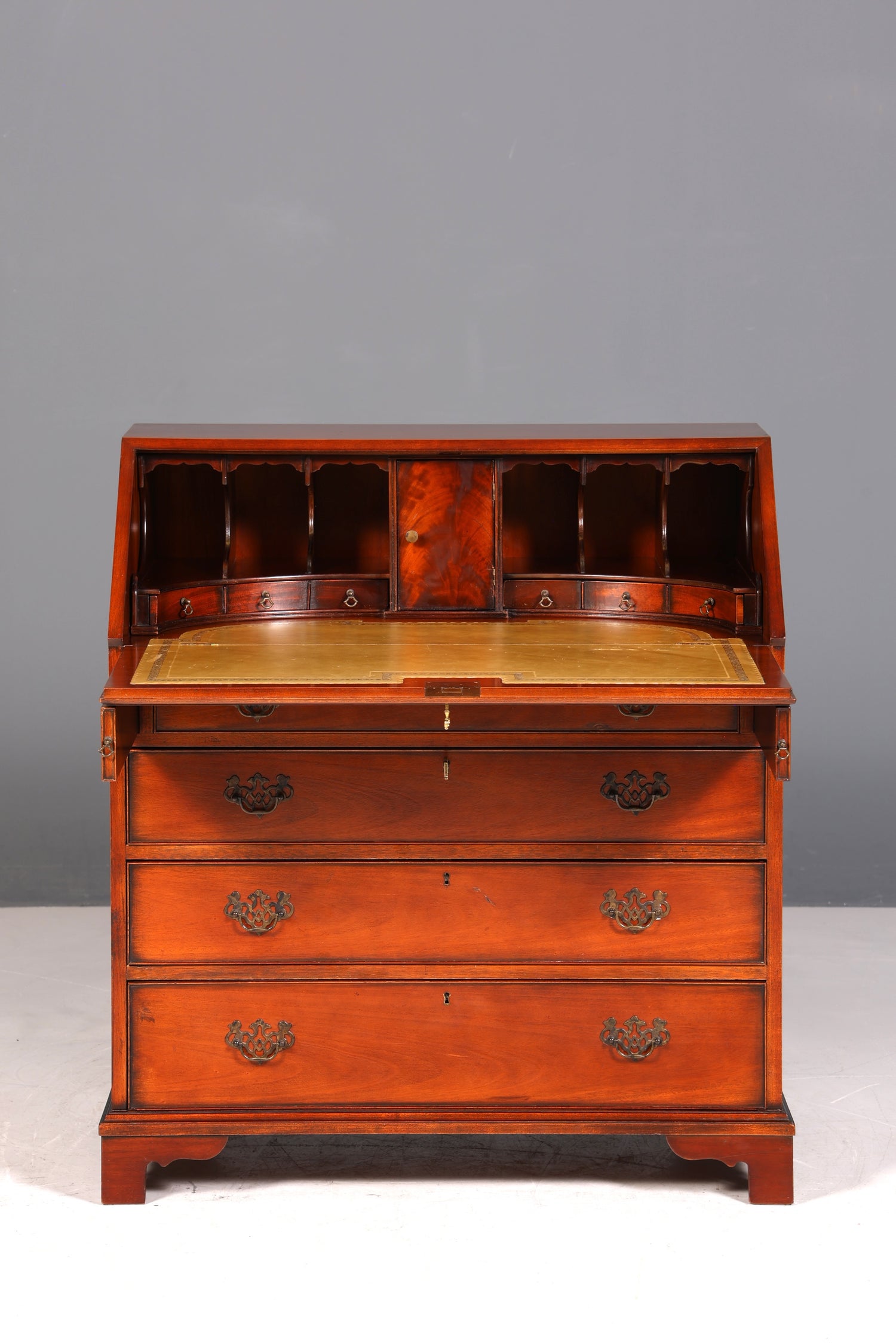 Wunderschöner Englischer Sekretär Schreibkommode echt Lederauflage Schreibtisch Kommode