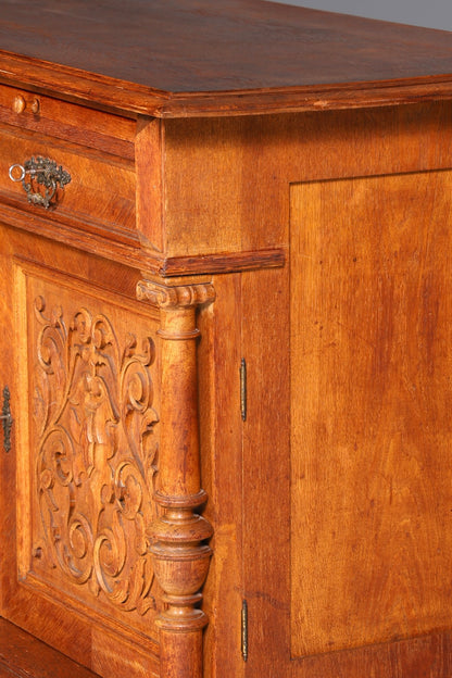 Stilvolles Gründerzeit Sideboard Louis Philippe Eiche Schrank Kommode um 1880