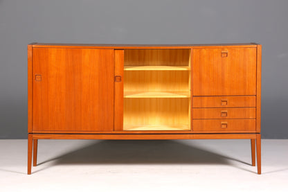 Wunderschönes Mid Century Highboard Teak Holz Schrank Danish Design Büro Kommode 60s